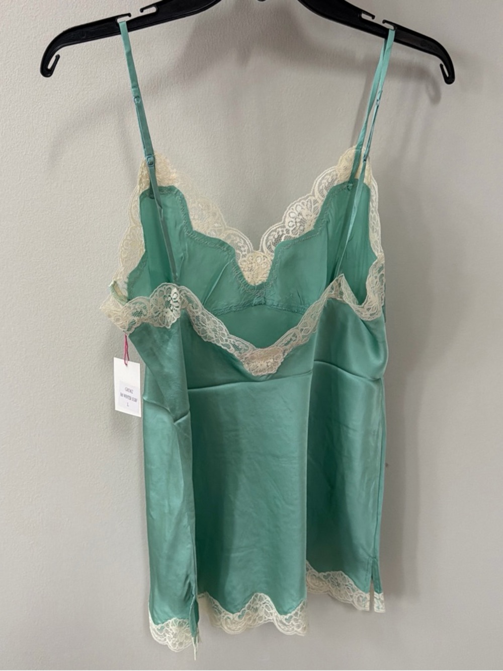 Gold Hawk 100% Silk Lace-Trim Tunic Length Tank - Picture 5 of 5